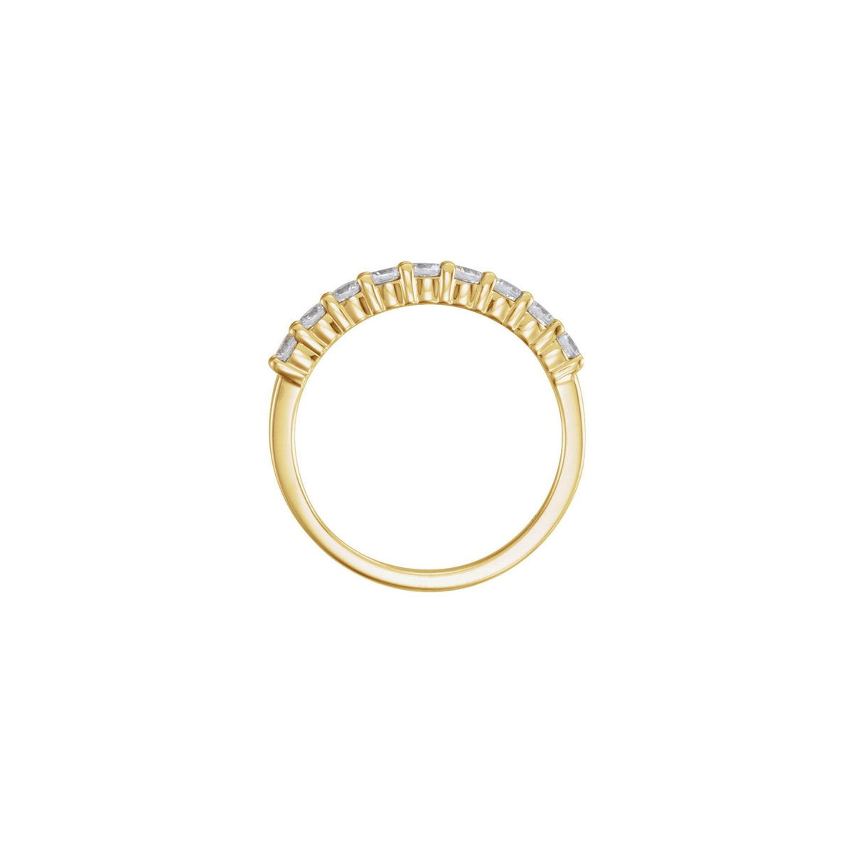 Lab-Grown Diamond Half Eternity Band in 14K Gold - 14K Yellow Gold