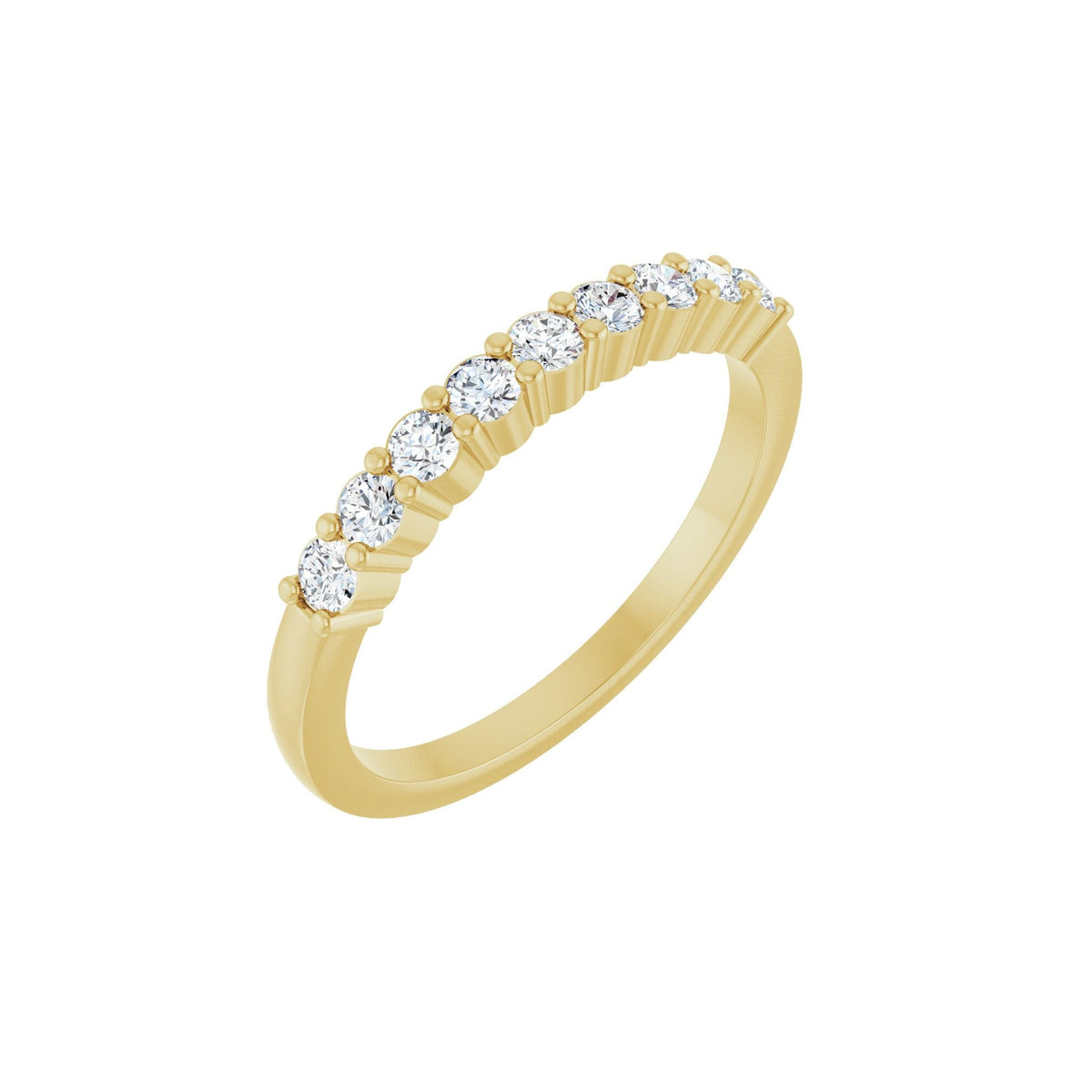 Lab-Grown Diamond Half Eternity Band in 14K Gold - 14K Yellow Gold