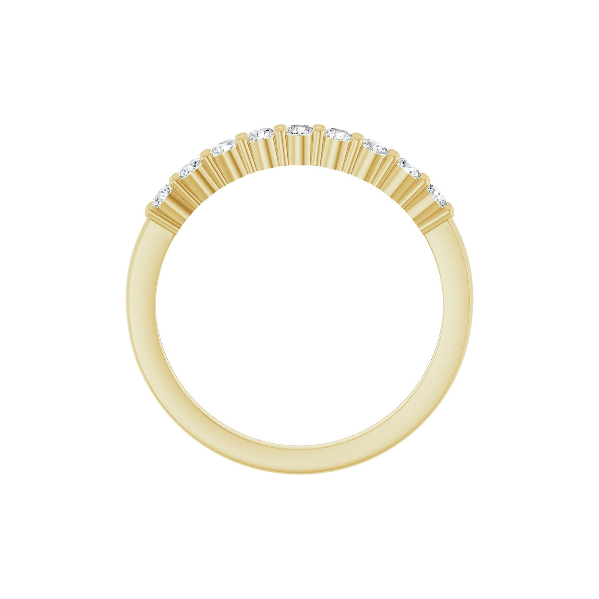 Lab-Grown Diamond Half Eternity Band in 14K Gold - 14K Yellow Gold