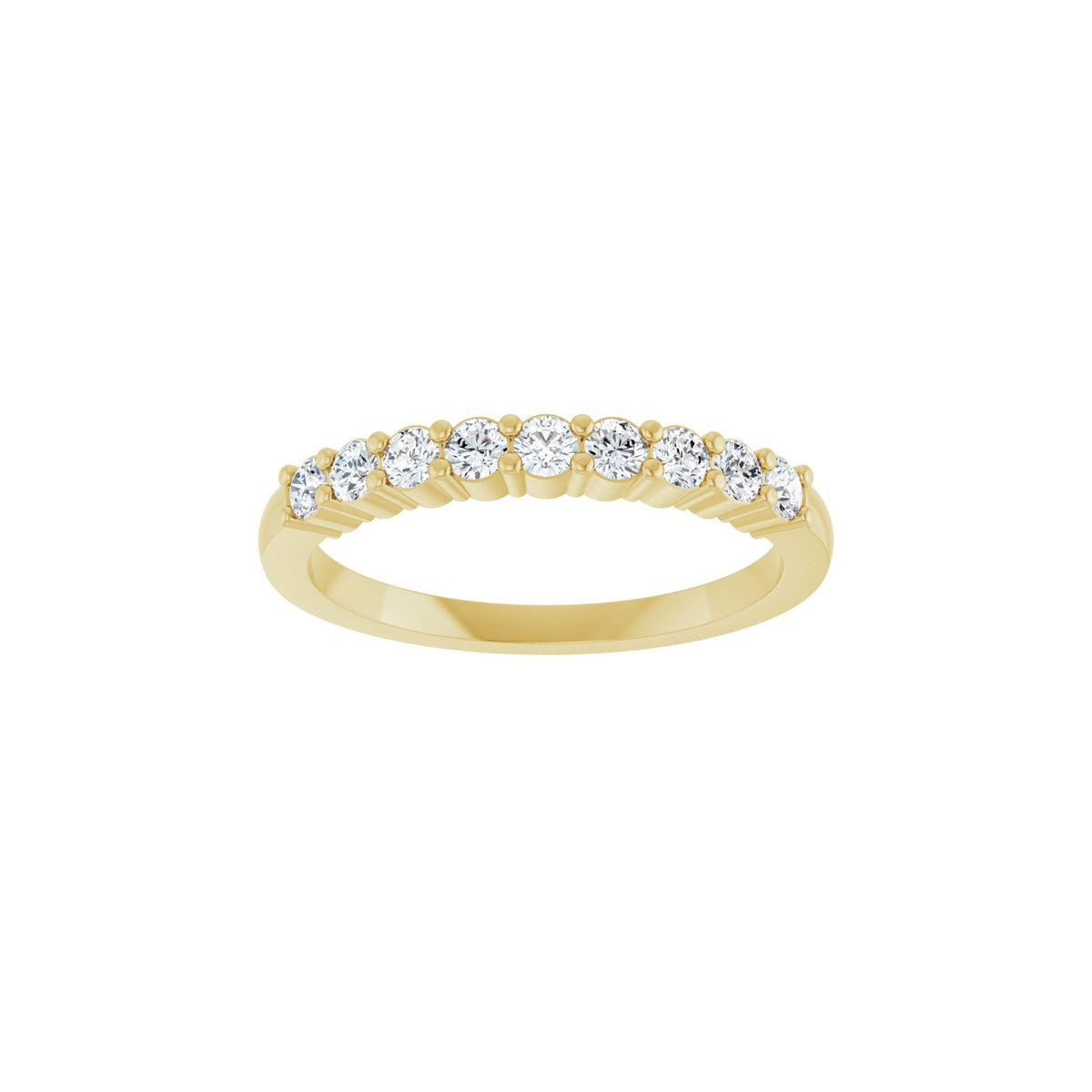 Lab-Grown Diamond Half Eternity Band in 14K Gold - 14K Yellow Gold