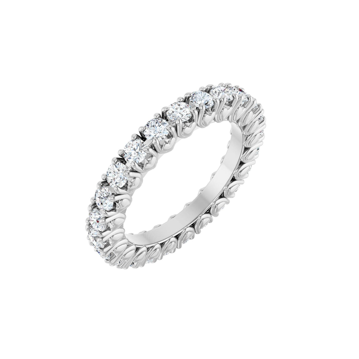 Lab-Grown Diamond Hidden Heart Eternity Band in 14K Gold - 14K White Gold