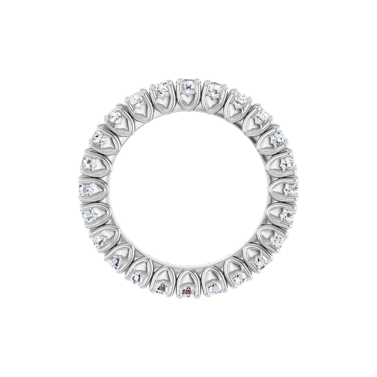 Lab-Grown Diamond Hidden Heart Eternity Band in 14K Gold - 14K White Gold