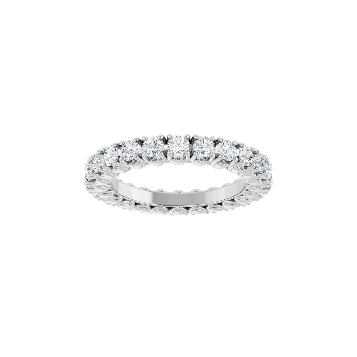 Lab-Grown Diamond Hidden Heart Eternity Band in 14K Gold - 14K White Gold