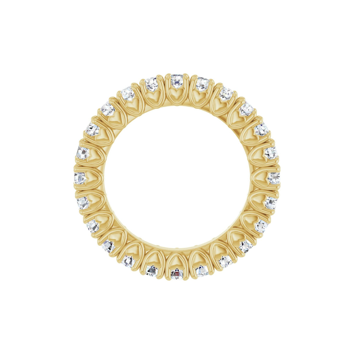 Lab-Grown Diamond Hidden Heart Eternity Band in 14K Gold - 14K Yellow Gold