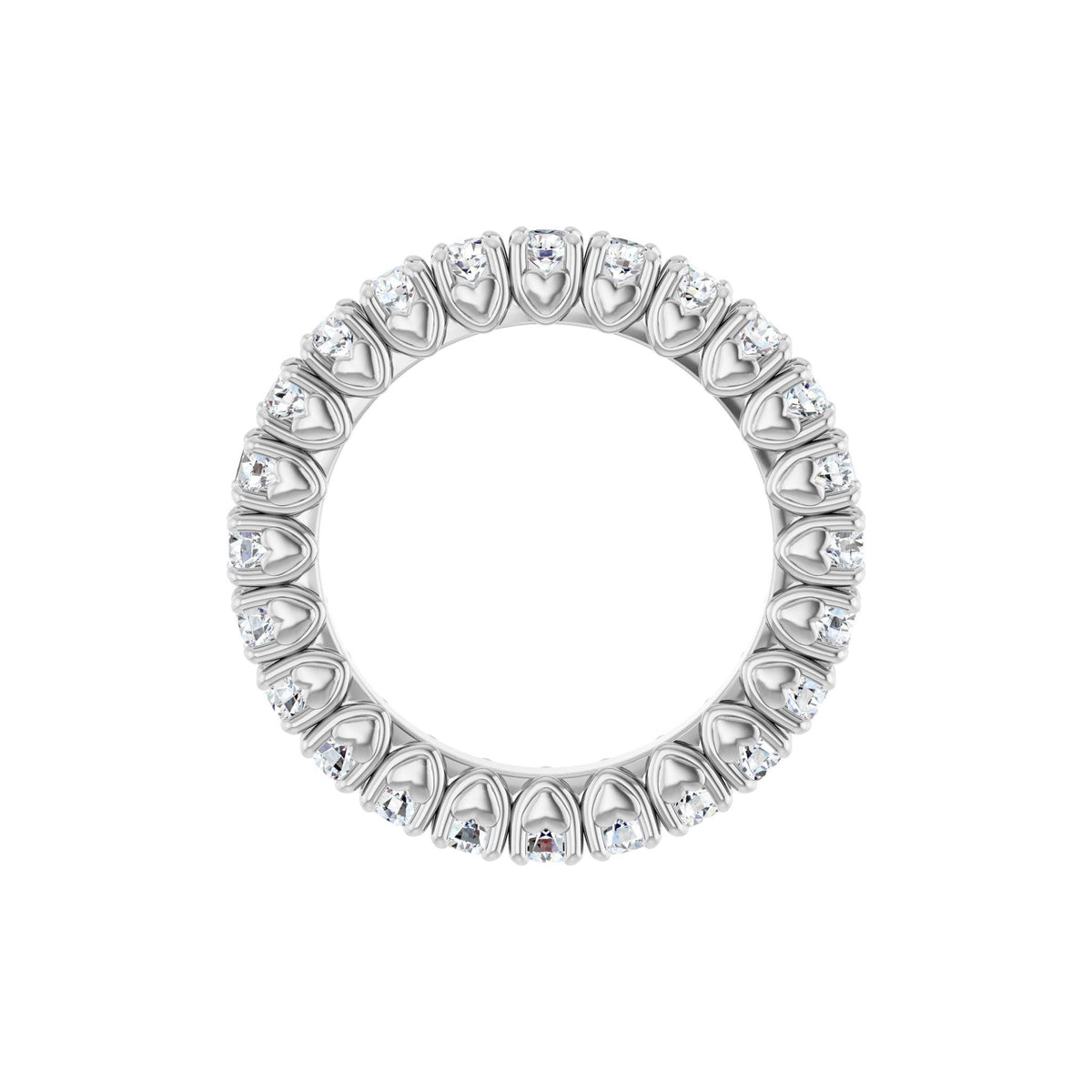 Lab-Grown Diamond Hidden Heart Eternity Band in 14K Gold - 14K White Gold