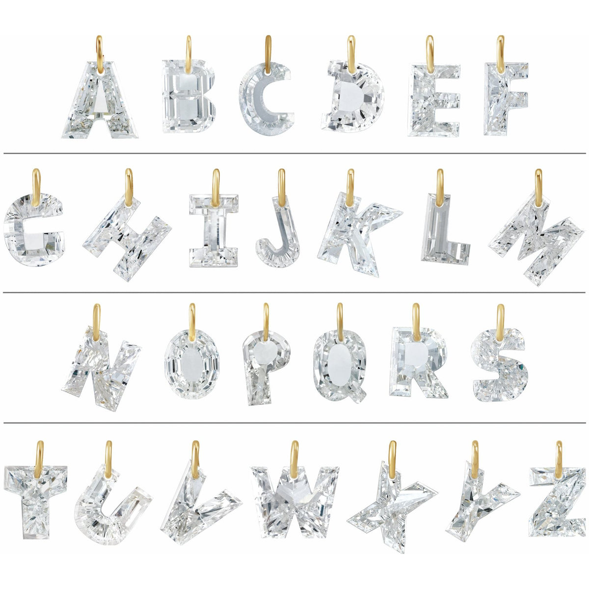 Lab-Grown Diamond Initial Dangle in 14K Gold - 14K Yellow Gold