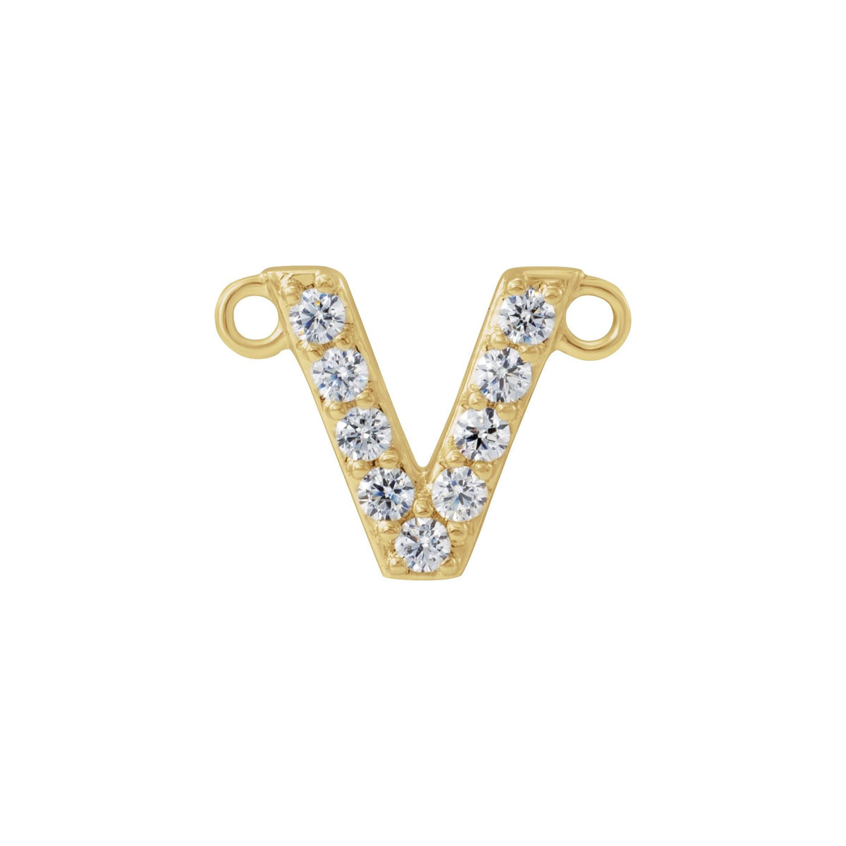 Lab-Grown Diamond Initial Necklace Center in 14K Gold, 1/10 to 1/8 CT TW - 14K Yellow Gold