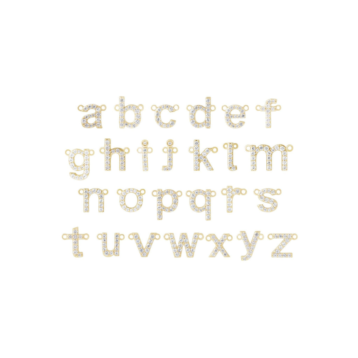 Lab-Grown Diamond Initial Necklace Center in 14K Gold, 1/10 to 1/8 CT TW - 14K Yellow Gold