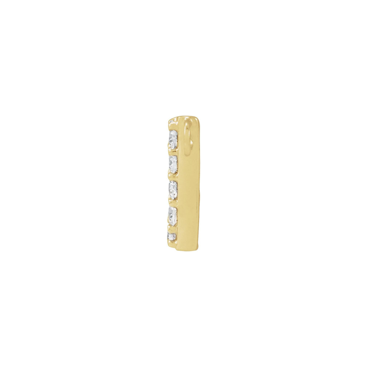 Lab-Grown Diamond Initial Necklace Center in 14K Gold, 1/10 to 1/8 CT TW - 14K Yellow Gold
