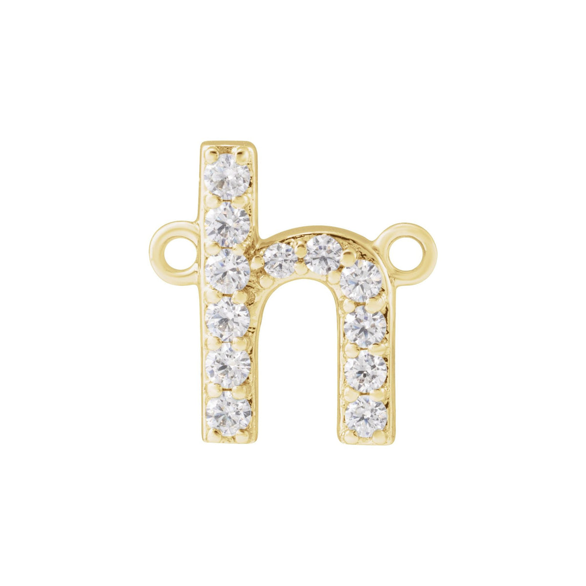 Lab-Grown Diamond Initial Necklace Center in 14K Gold, 1/10 to 1/8 CT TW - 14K Yellow Gold