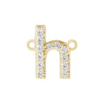 Lab-Grown Diamond Initial Necklace Center in 14K Gold, 1/10 to 1/8 CT TW - 14K Yellow Gold