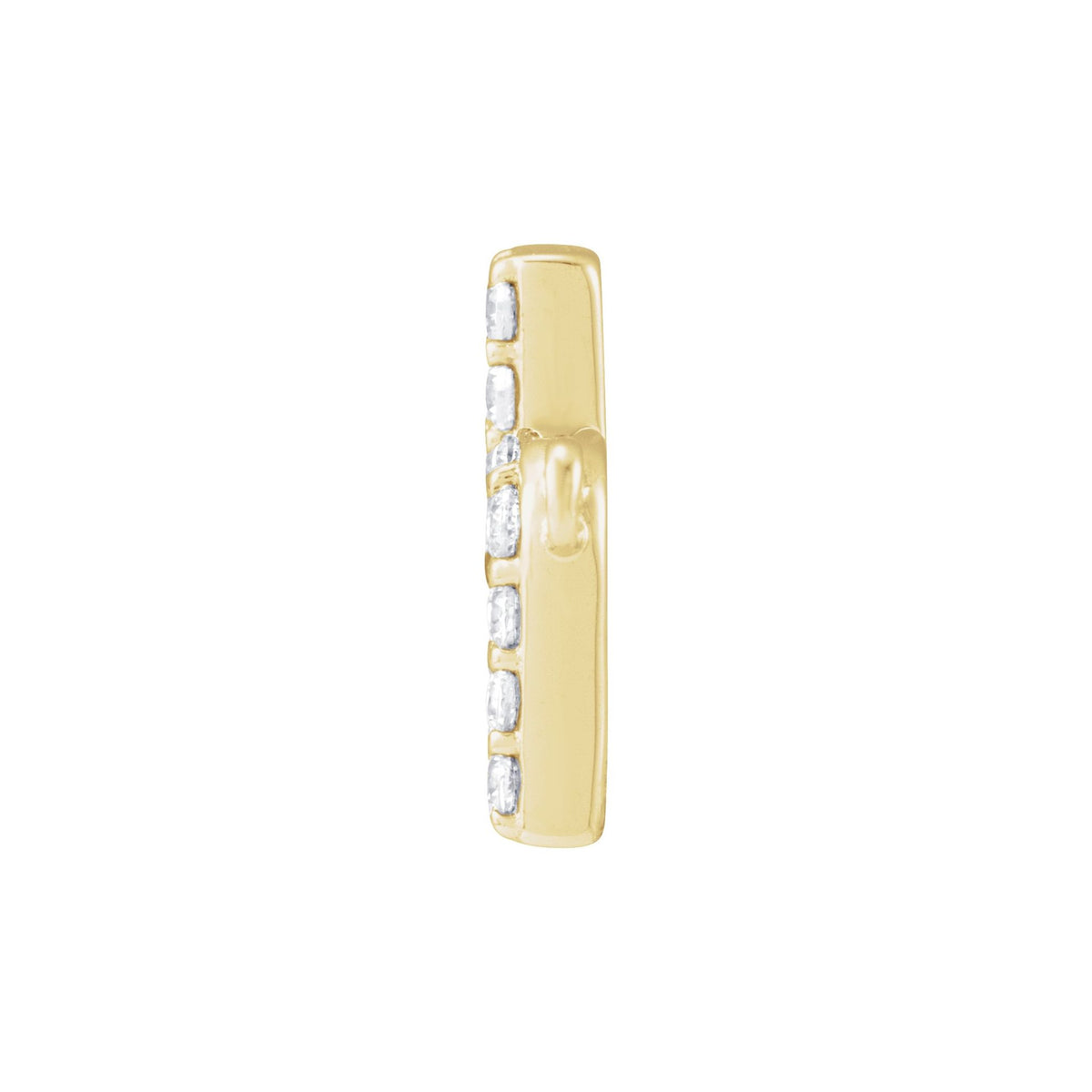 Lab-Grown Diamond Initial Necklace Center in 14K Gold, 1/10 to 1/8 CT TW - 14K Yellow Gold