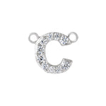 Lab-Grown Diamond Initial Necklace Center in 14K Gold, 1/10 to 1/8 CT TW - 14K White Gold