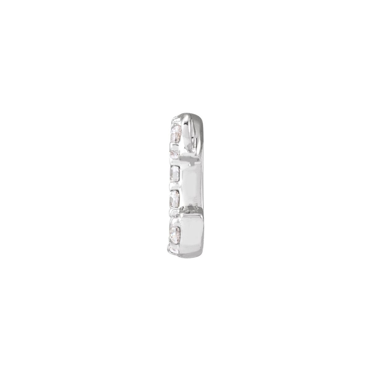 Lab-Grown Diamond Initial Necklace Center in 14K Gold, 1/10 to 1/8 CT TW - 14K White Gold