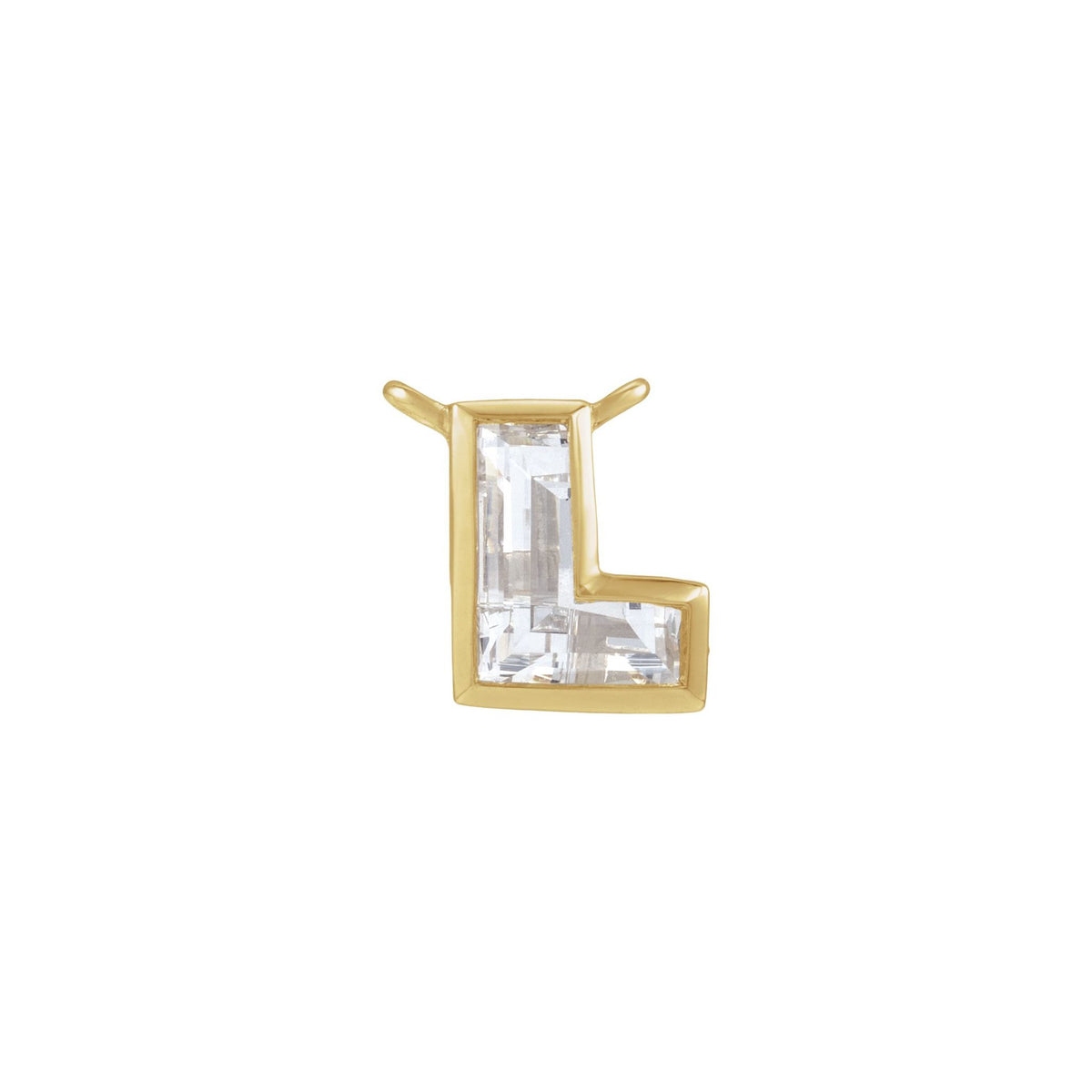 Lab-Grown Diamond Initial Necklace Center in 14K Gold, 3/4 to 1 1/2 CT - 14K Yellow Gold