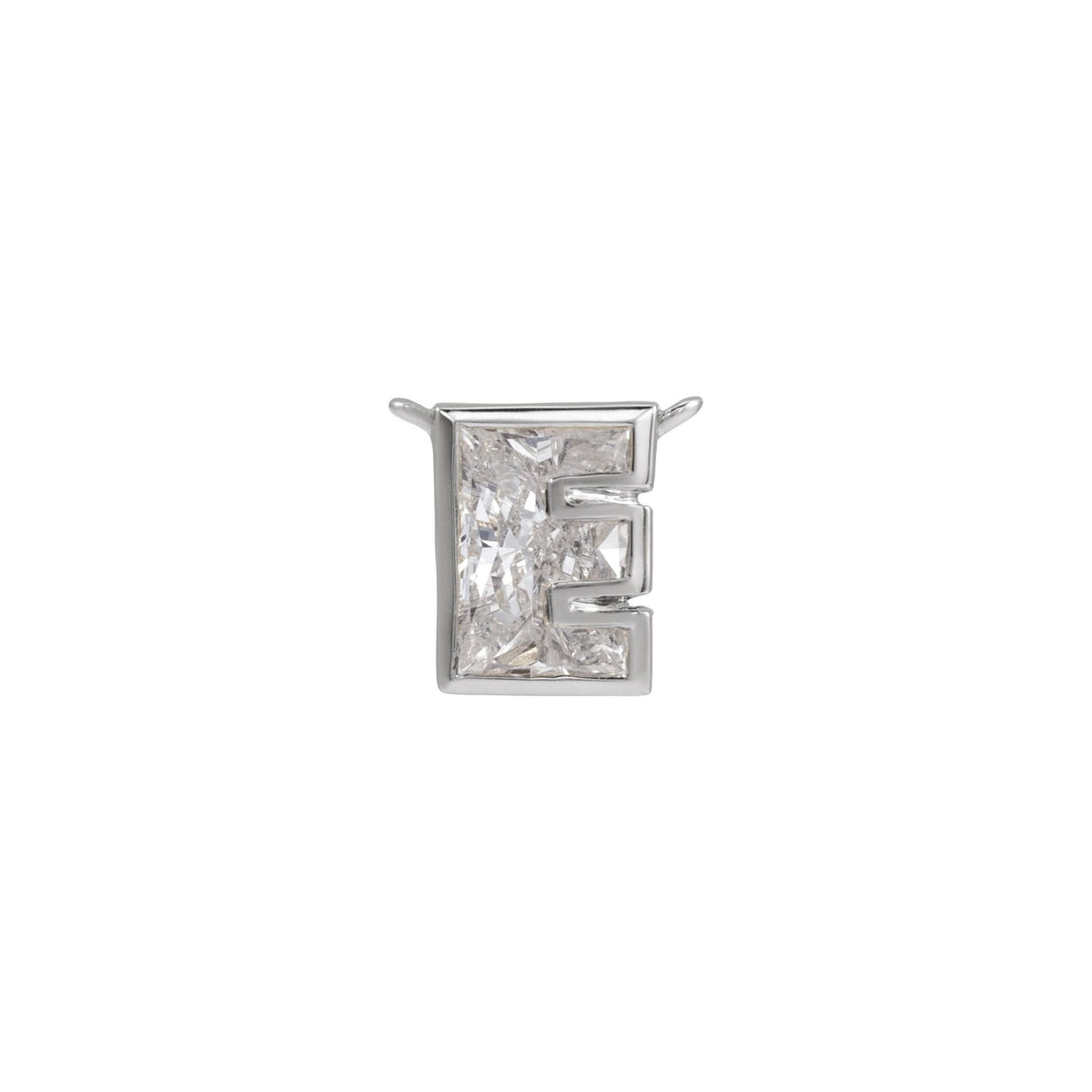 Lab-Grown Diamond Initial Necklace Center in 14K Gold, 3/4 to 1 1/2 CT - 14K White Gold