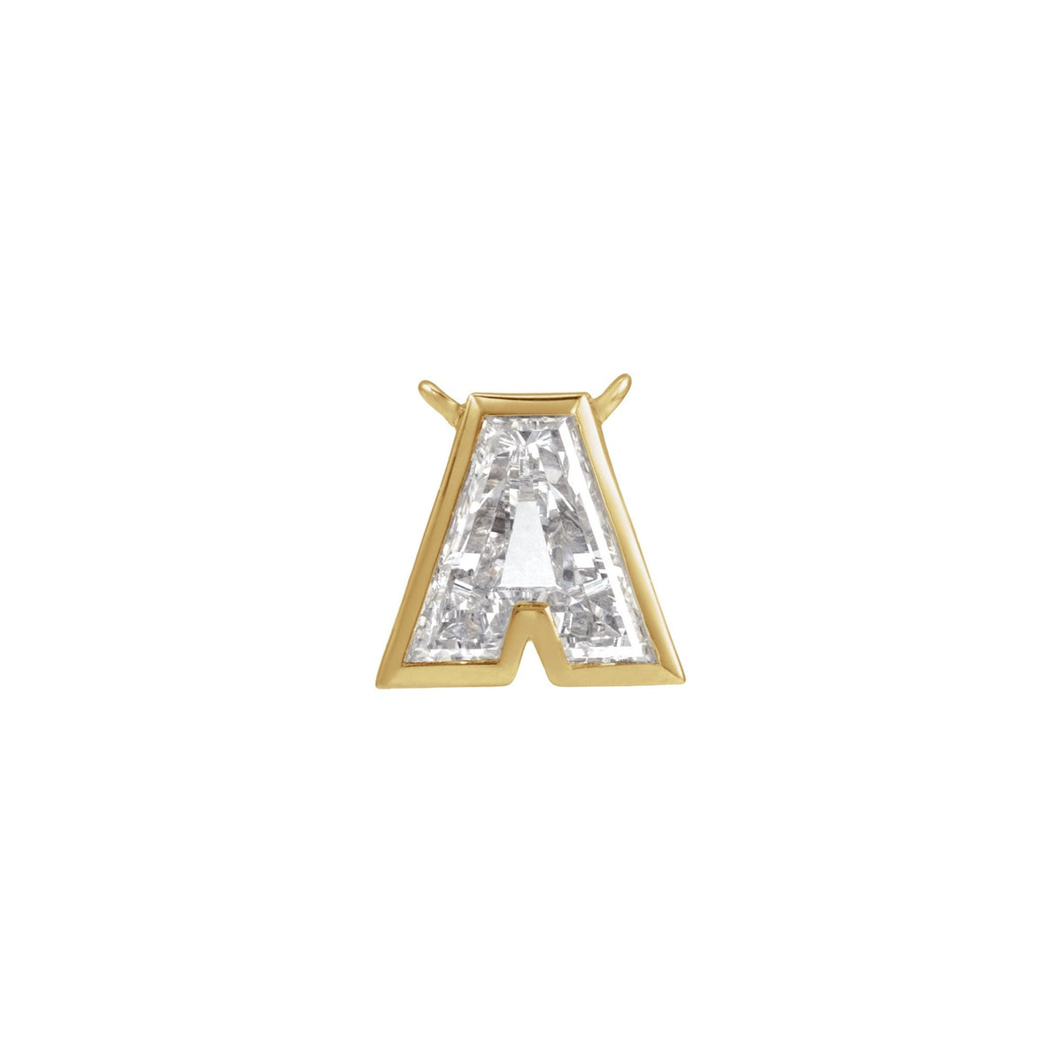 Lab-Grown Diamond Initial Necklace Center in 14K Gold, 3/4 to 1 1/2 CT - 14K Yellow Gold
