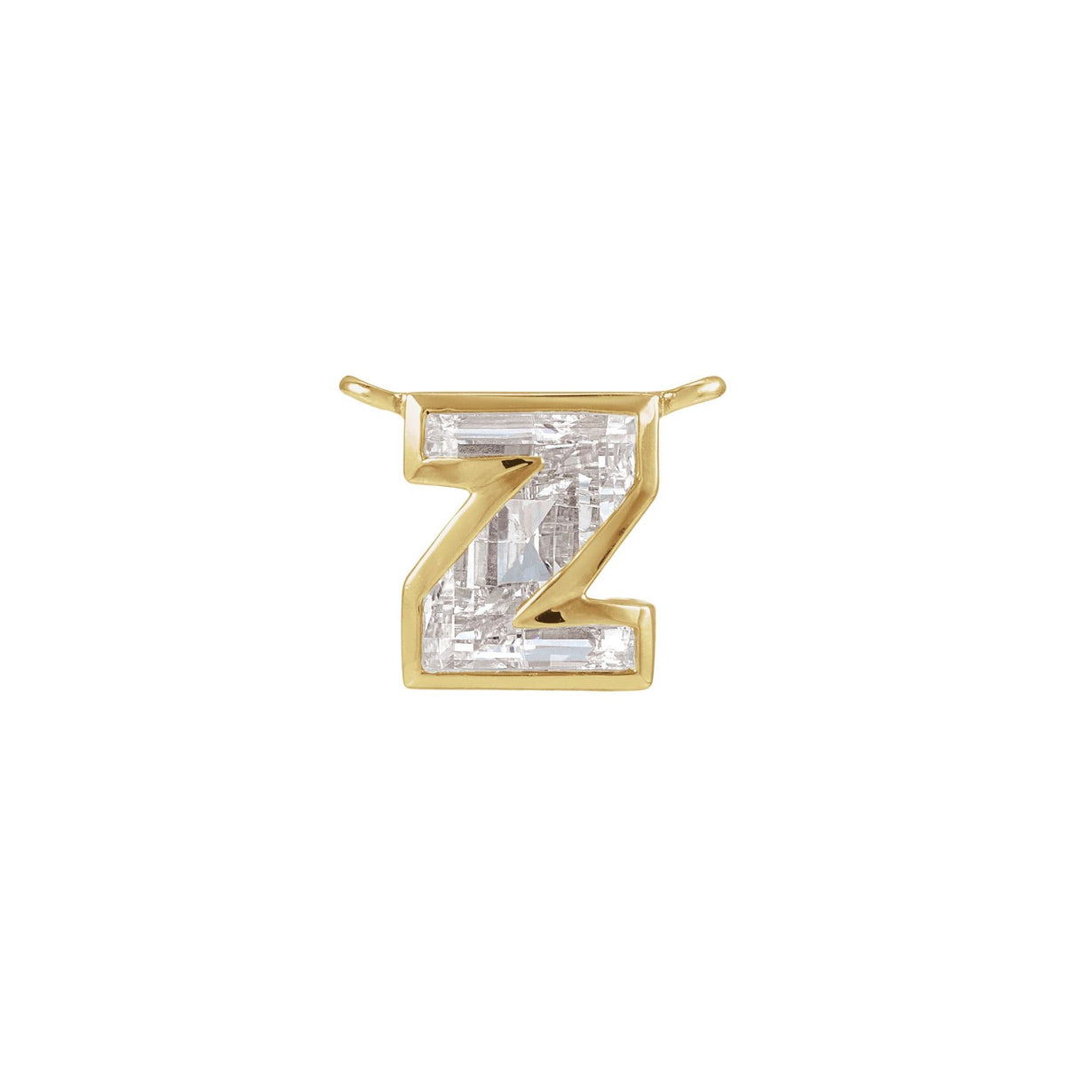 Lab-Grown Diamond Initial Necklace Center in 14K Gold, 3/4 to 1 1/2 CT - 14K Yellow Gold