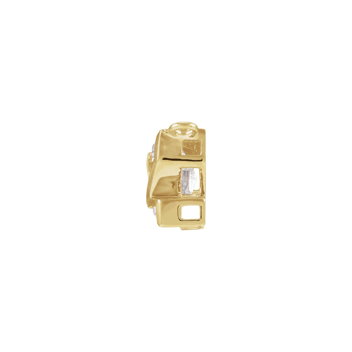 Lab-Grown Diamond Initial Necklace Center in 14K Gold, 3/4 to 1 1/2 CT - 14K Yellow Gold