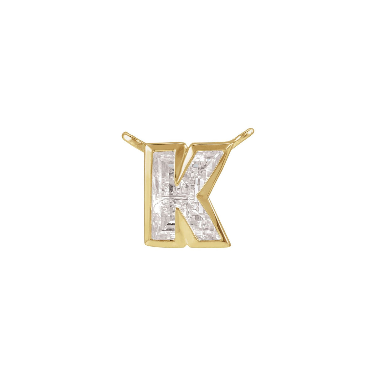 Lab-Grown Diamond Initial Necklace Center in 14K Gold, 3/4 to 1 1/2 CT - 14K Yellow Gold