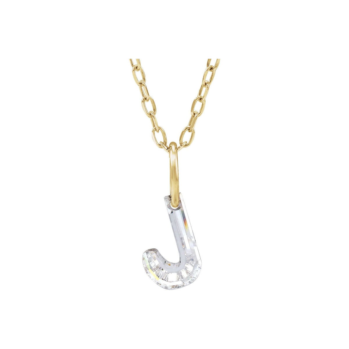 Lab-Grown Diamond Initial Necklace in 14K Gold - 14K Yellow Gold