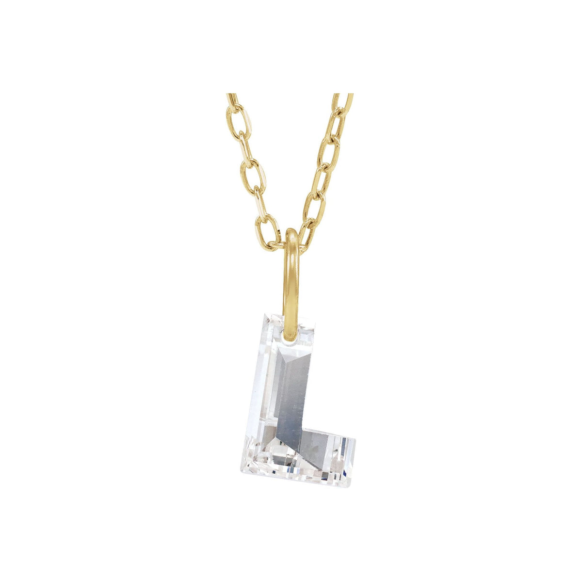 Lab-Grown Diamond Initial Necklace in 14K Gold - 14K Yellow Gold