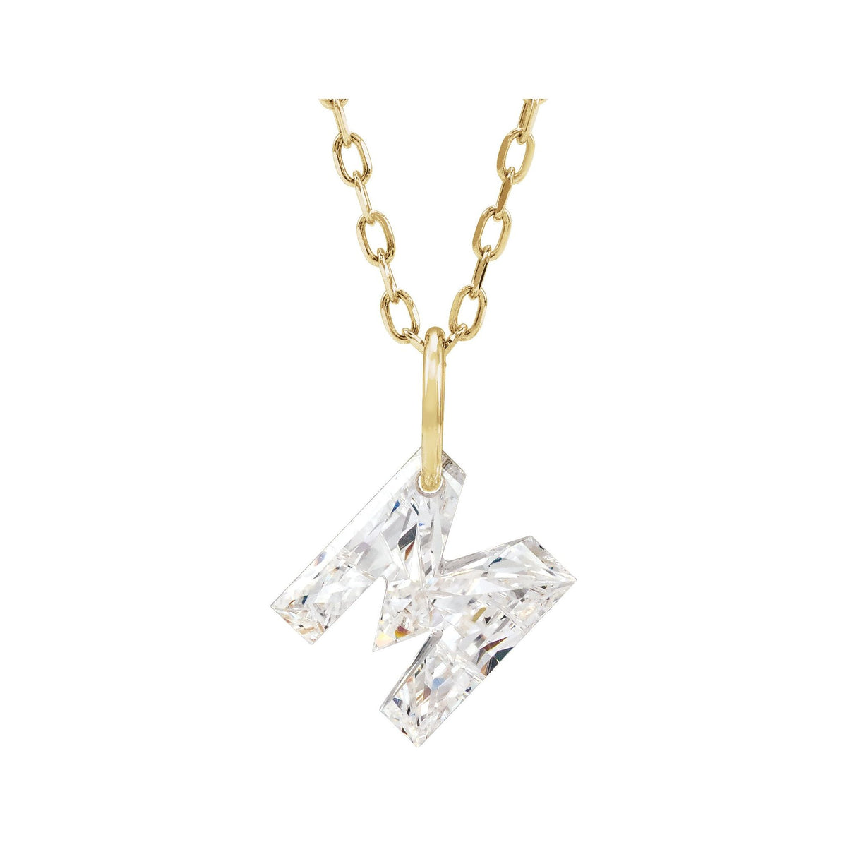 Lab-Grown Diamond Initial Necklace in 14K Gold - 14K Yellow Gold