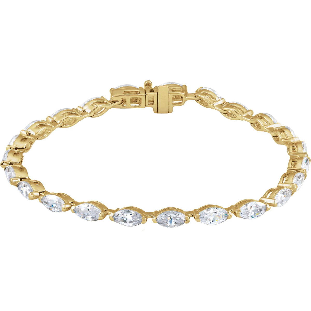 Lab-Grown Diamond Line Tennis Bracelet in 14K Gold - 14K Yellow Gold