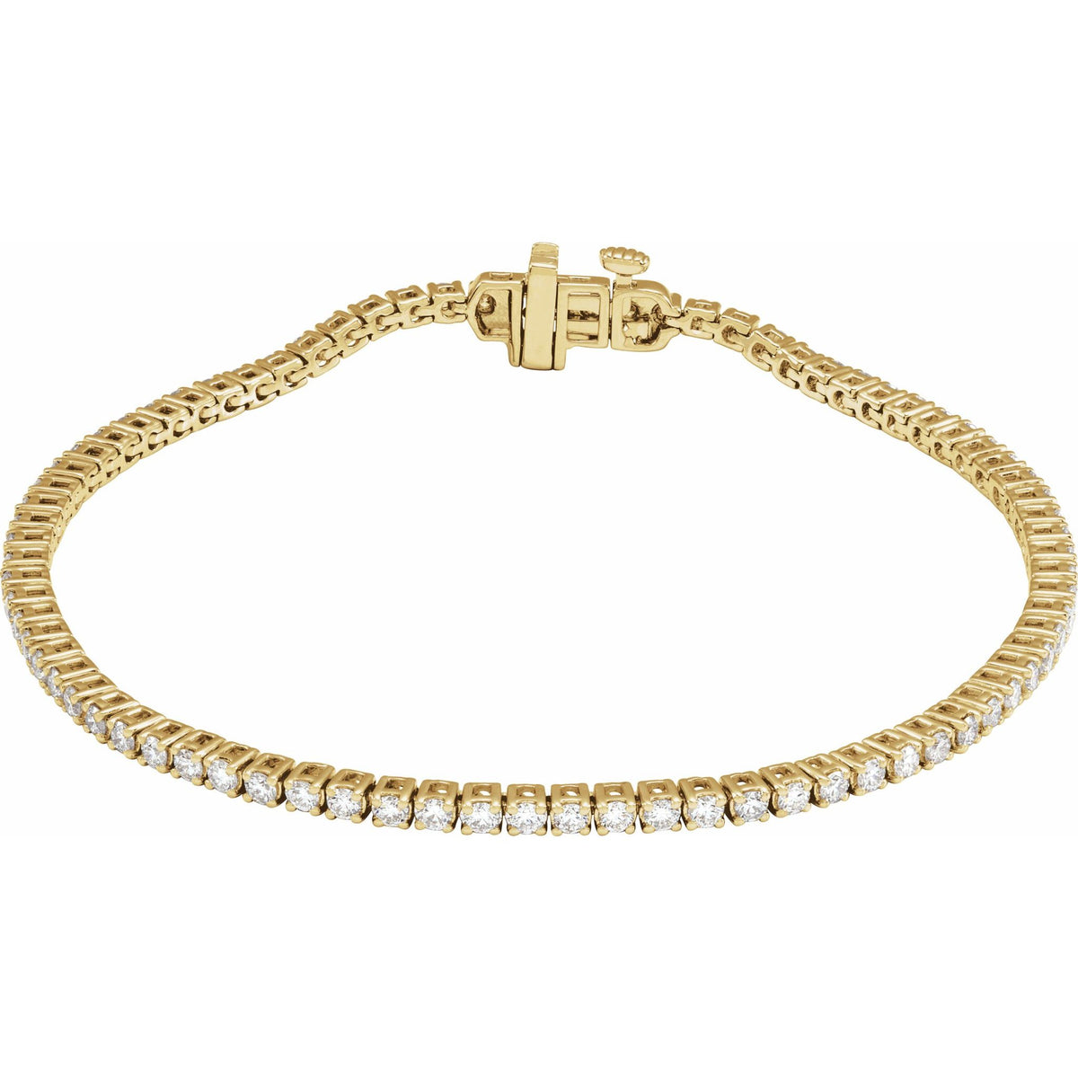 Lab-Grown Diamond Line Tennis Bracelet in 14K Gold, 2 to 12 CT TW - 14K Yellow Gold
