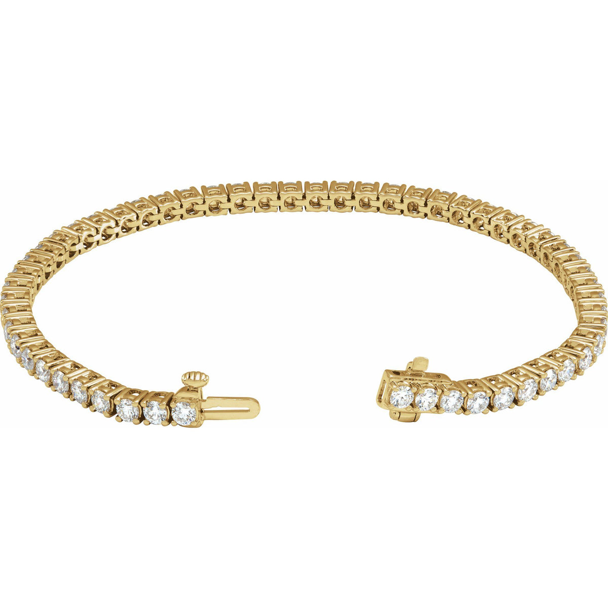 Lab-Grown Diamond Line Tennis Bracelet in 14K Gold, 2 to 12 CT TW - 14K Yellow Gold