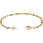 Lab-Grown Diamond Line Tennis Bracelet in 14K Gold, 2 to 12 CT TW - 14K Yellow Gold