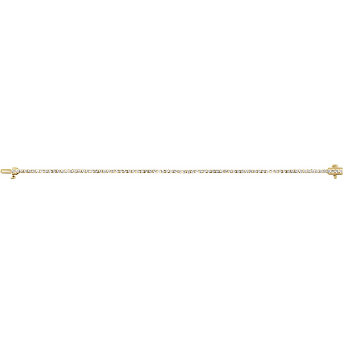 Lab-Grown Diamond Line Tennis Bracelet in 14K Gold, 2 to 12 CT TW - 14K Yellow Gold