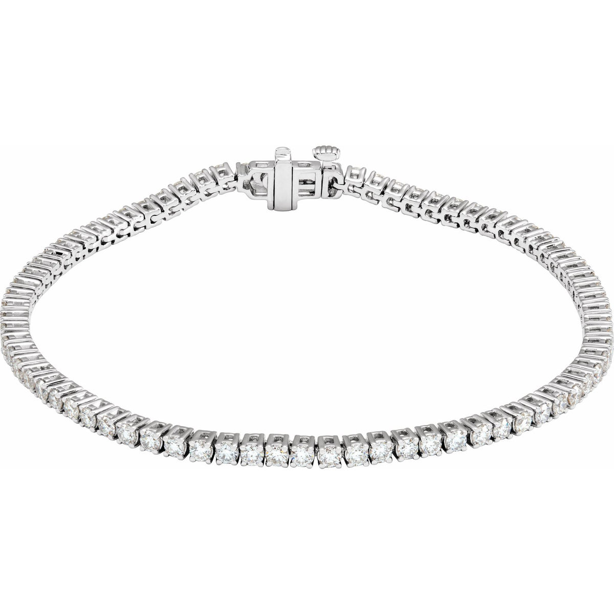 Lab-Grown Diamond Line Tennis Bracelet in 14K Gold, 2 to 12 CT TW - 14K White Gold