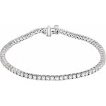 Lab-Grown Diamond Line Tennis Bracelet in 14K Gold, 2 to 12 CT TW - 14K White Gold