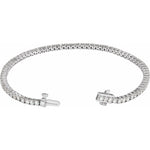 Lab-Grown Diamond Line Tennis Bracelet in 14K Gold, 2 to 12 CT TW - 14K White Gold