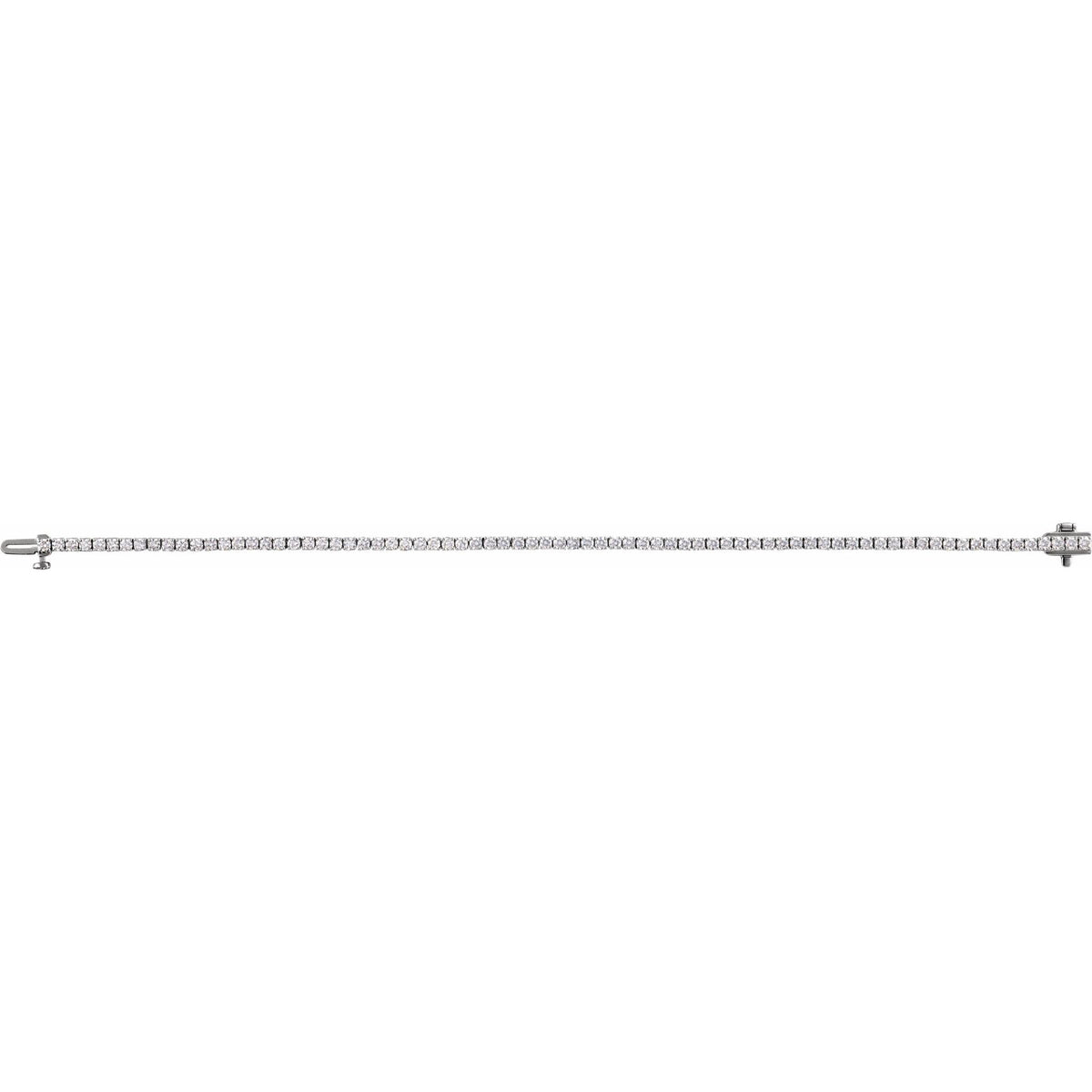 Lab-Grown Diamond Line Tennis Bracelet in 14K Gold, 2 to 12 CT TW - 14K White Gold