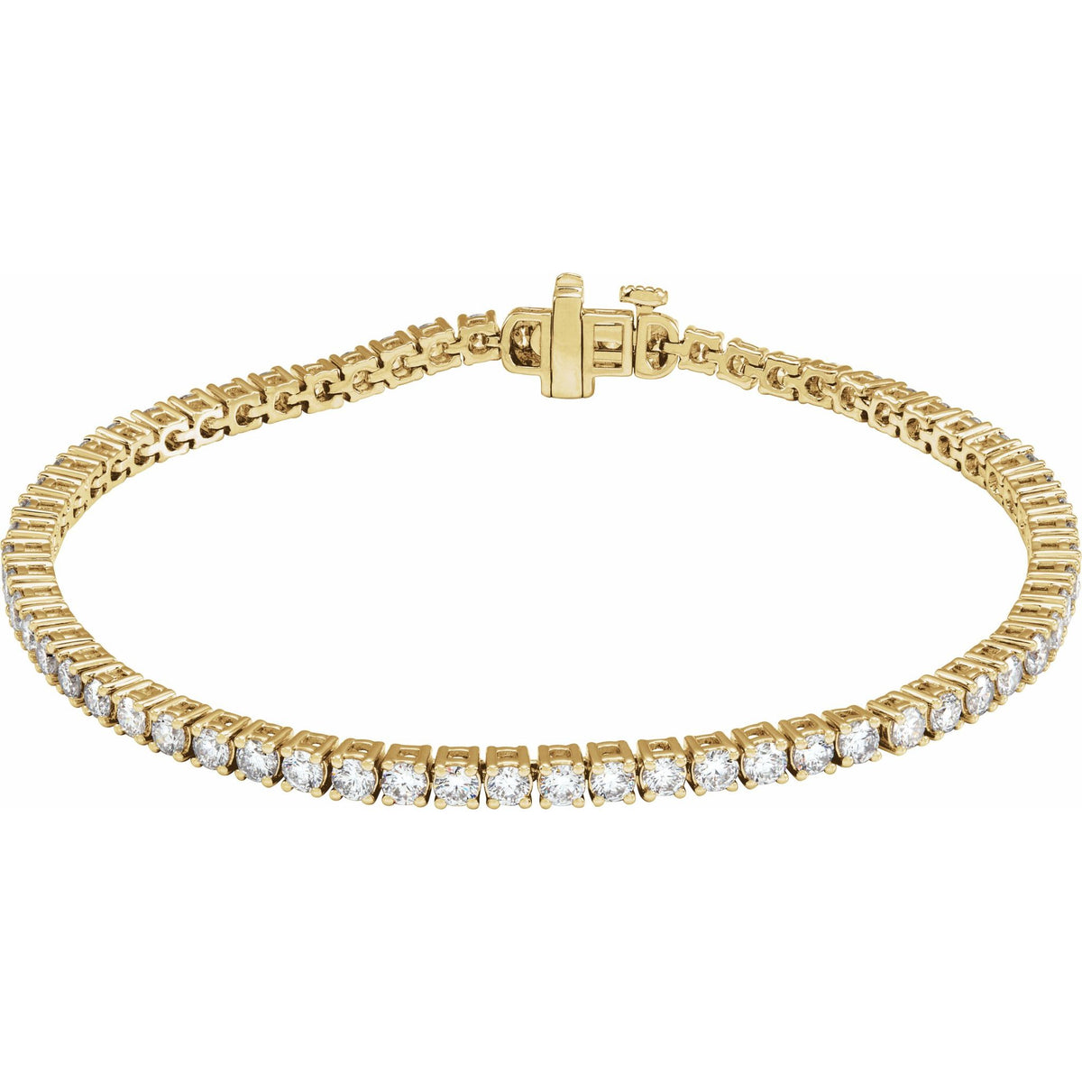 Lab-Grown Diamond Line Tennis Bracelet in 14K Gold, 2 to 12 CT TW - 14K Yellow Gold