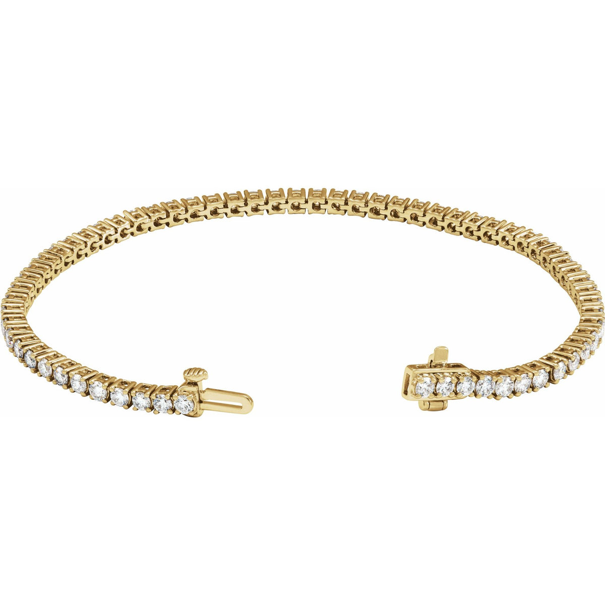 Lab-Grown Diamond Line Tennis Bracelet in 14K Gold, 2 to 12 CT TW - 14K Yellow Gold