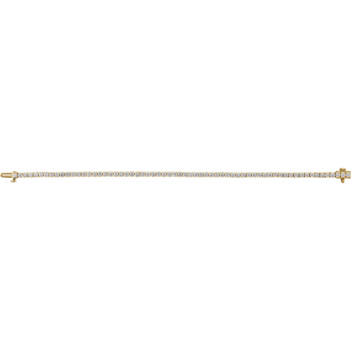 Lab-Grown Diamond Line Tennis Bracelet in 14K Gold, 2 to 12 CT TW - 14K Yellow Gold