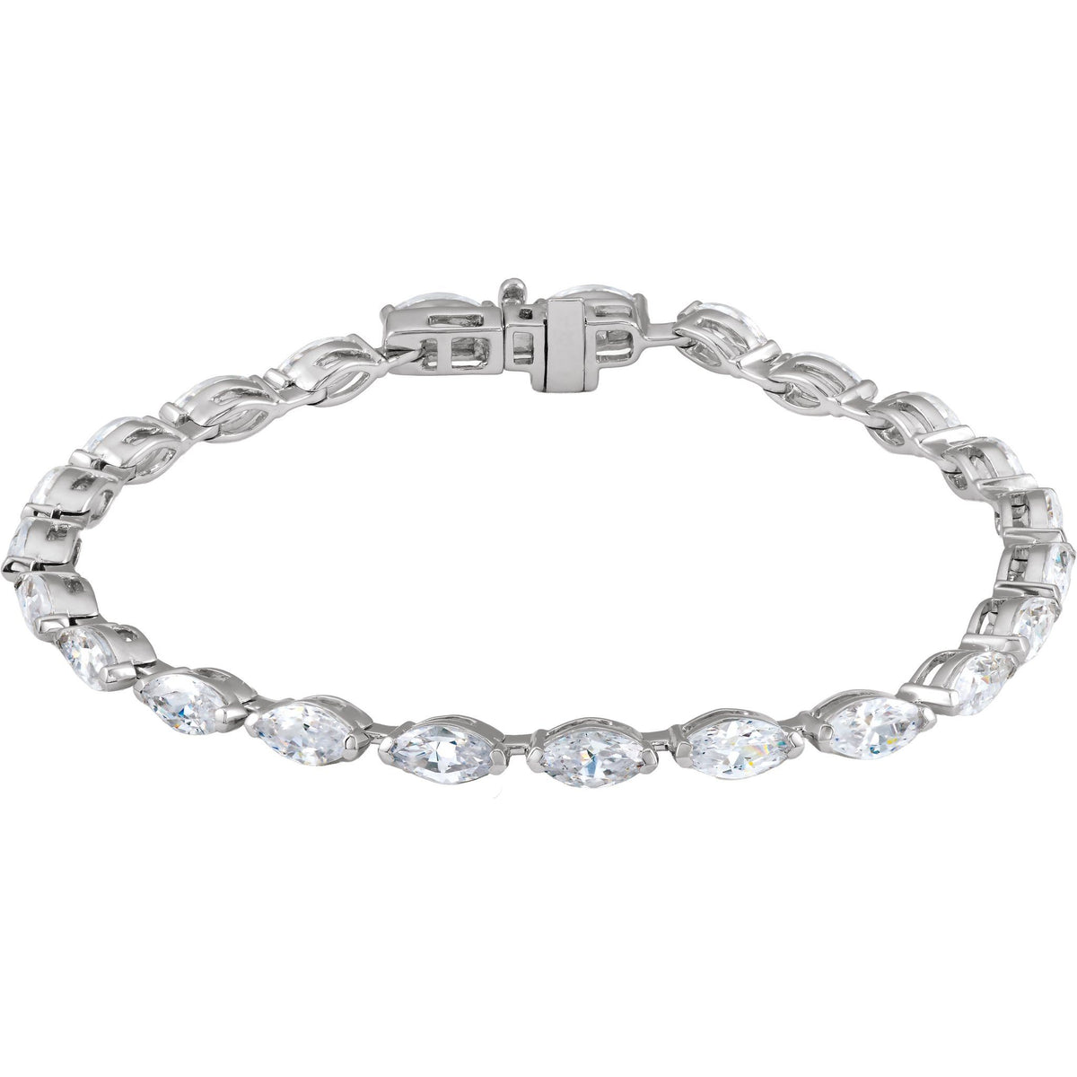 Lab-Grown Diamond Line Tennis Bracelet in 14K Gold - 14K White Gold