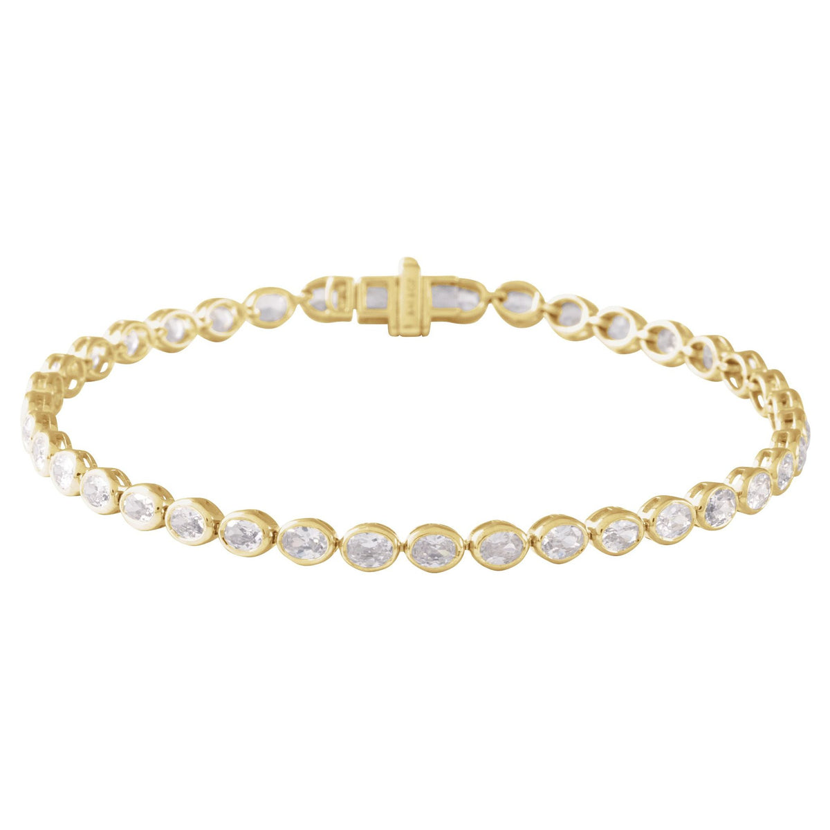 Lab-Grown Diamond Line Tennis Bracelet in 14K Gold, 4 9/10 CT TW - 14K Yellow Gold
