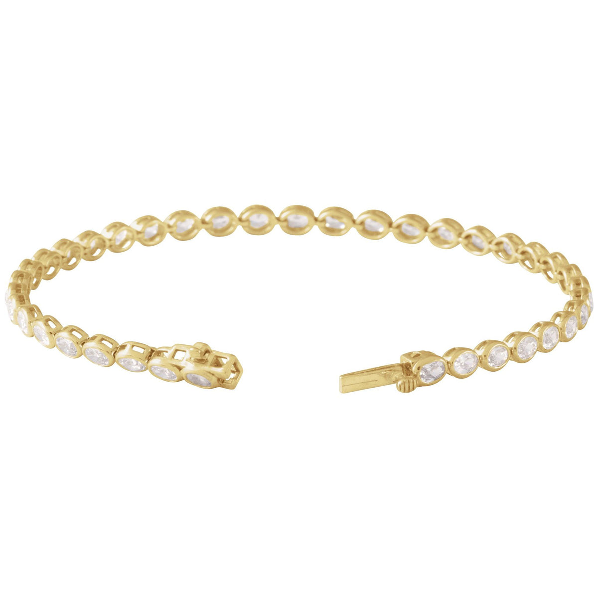 Lab-Grown Diamond Line Tennis Bracelet in 14K Gold, 4 9/10 CT TW - 14K Yellow Gold