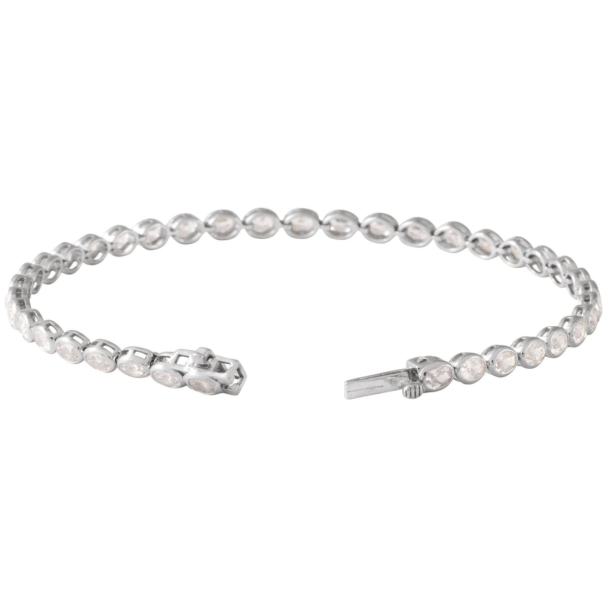 Lab-Grown Diamond Line Tennis Bracelet in 14K Gold, 4 9/10 CT TW - 14K White Gold