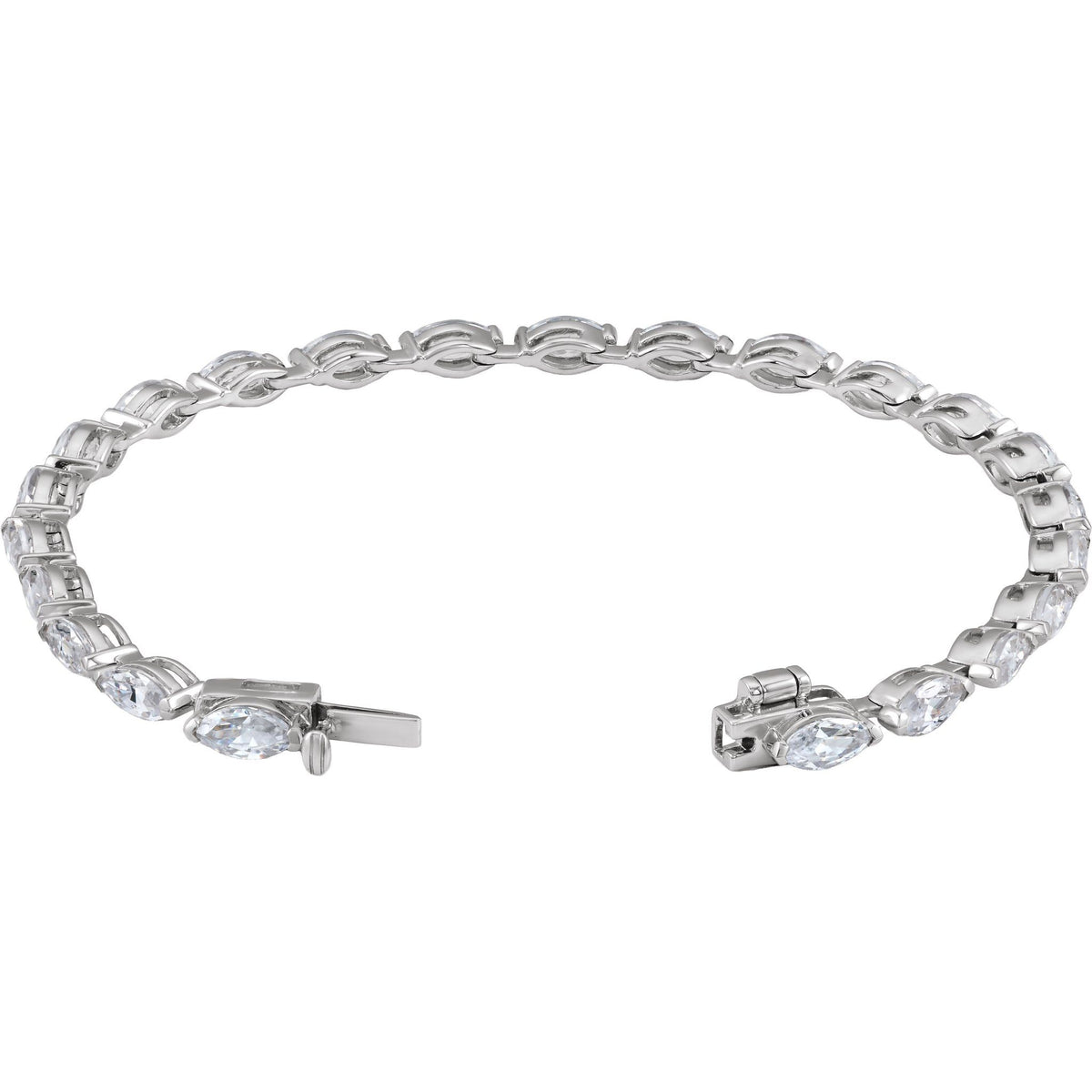 Lab-Grown Diamond Line Tennis Bracelet in 14K Gold - 14K White Gold