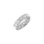 Lab-Grown Diamond Low Profile Eternity Band in 14K Gold or Platinum, Emerald Diamonds - Platinum
