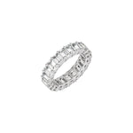 Lab-Grown Diamond Low Profile Eternity Band in 14K Gold or Platinum, Emerald Diamonds - 14K White Gold