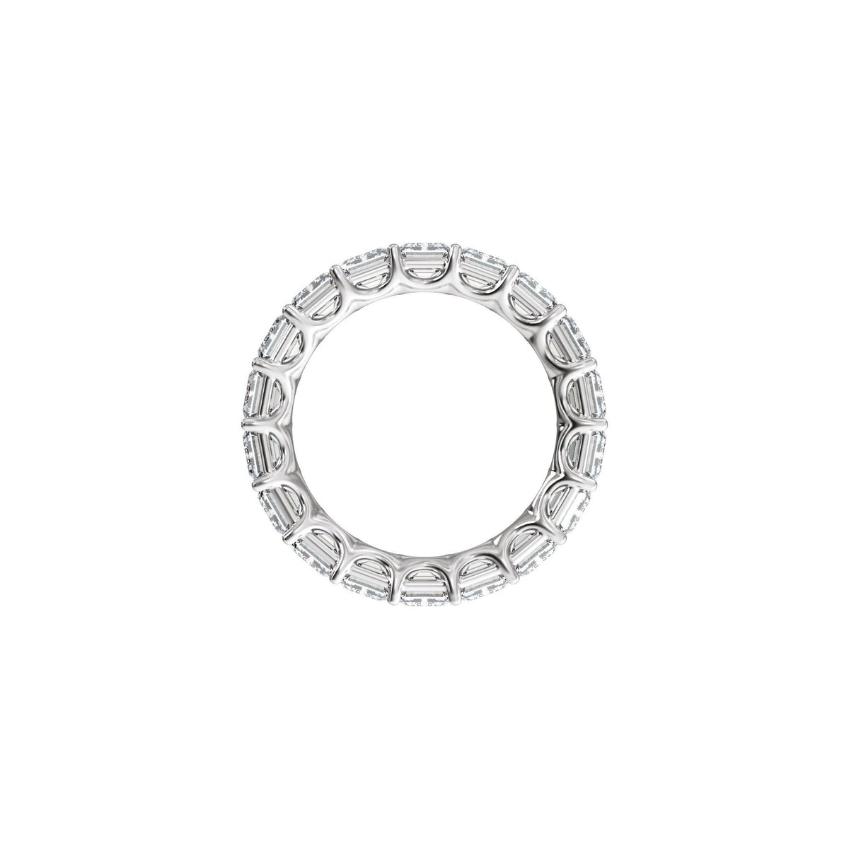 Lab-Grown Diamond Low Profile Eternity Band in 14K Gold or Platinum, Emerald Diamonds - Platinum