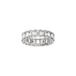 Lab-Grown Diamond Low Profile Eternity Band in 14K Gold or Platinum, Emerald Diamonds - Platinum