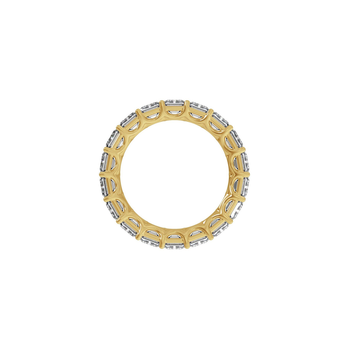Lab-Grown Diamond Low Profile Eternity Band in 14K Gold or Platinum, Emerald Diamonds - 14K Yellow Gold