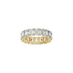 Lab-Grown Diamond Low Profile Eternity Band in 14K Gold or Platinum, Emerald Diamonds - 14K Yellow Gold